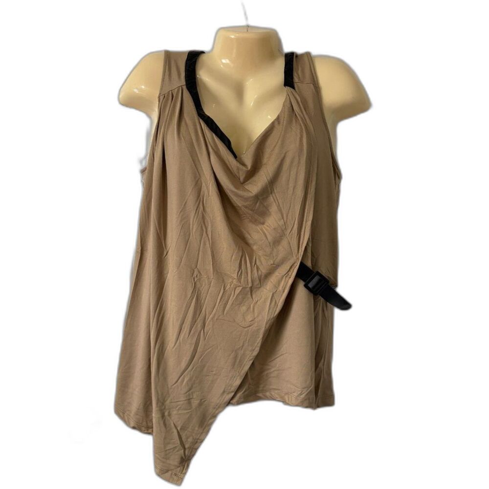 Ashley Stewart 12 XL Sleeveless Cowl buckle design blouse top